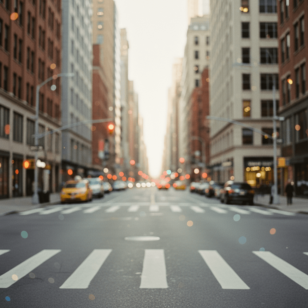 Blurred city backdrop headshot example