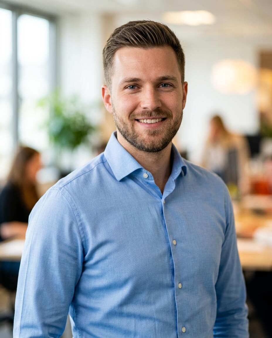 Blue Shirt headshot example