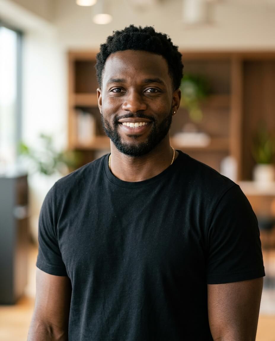 Black Shirt headshot example