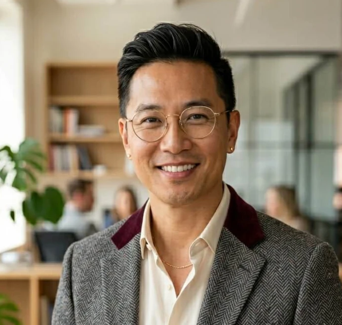 Fully AI-generated headshot with LinkedIn Content Credentials CR badge