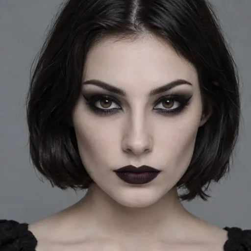AI Generated Goth Makeup makeup style